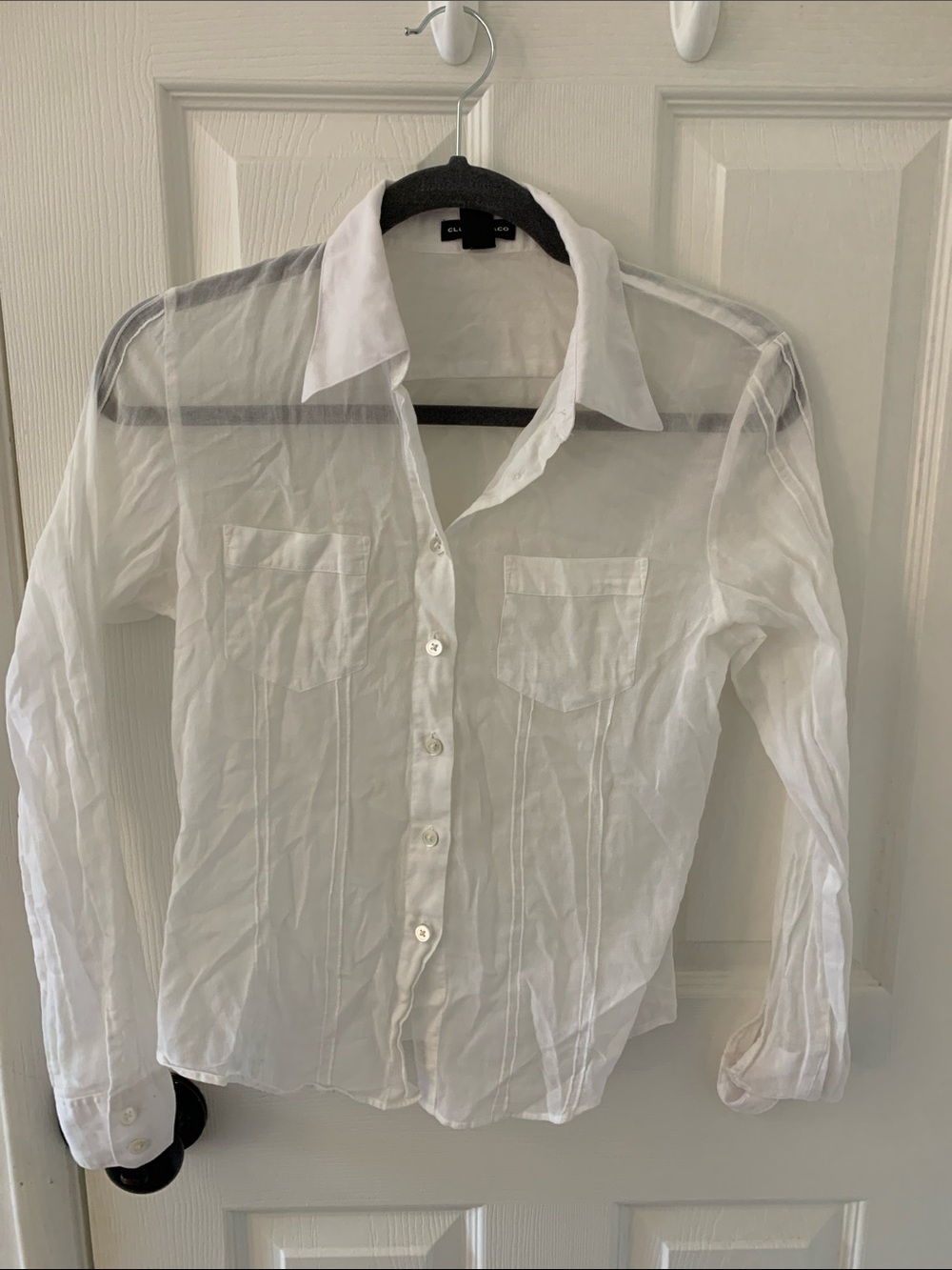 Club Monaco White Cotton Shirt with Black Label